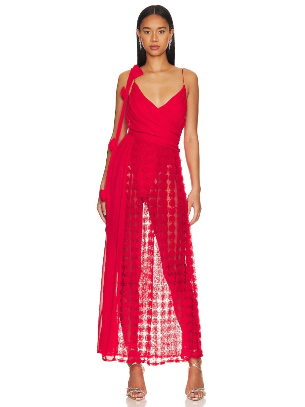 NEW Revolve For Love and Lemons Hannah Maxi Dress Red Small